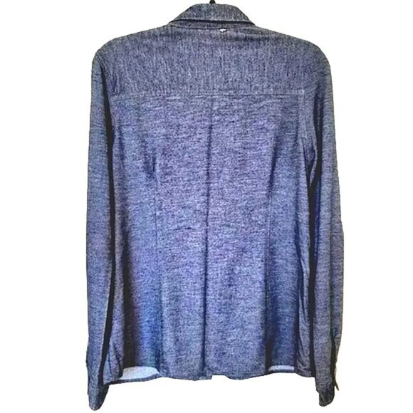 ARDENE DENIM LOOK BUTTON DOWN SHIRT SIZE LARGE - Picture 2 of 5